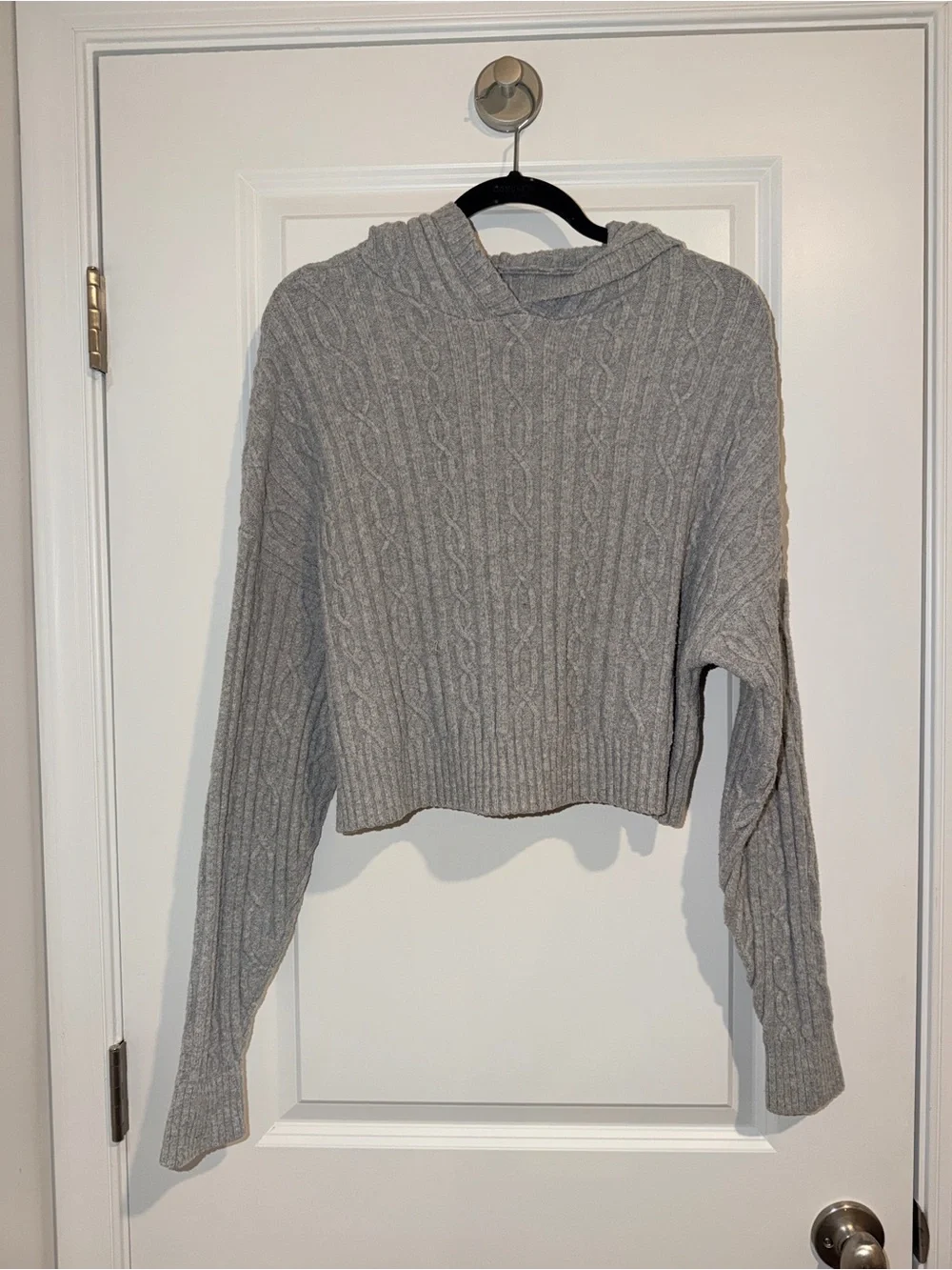 ALO Yoga Cable Knit Winter Bliss Hoodie and Joggers in Athletic Heather Gray